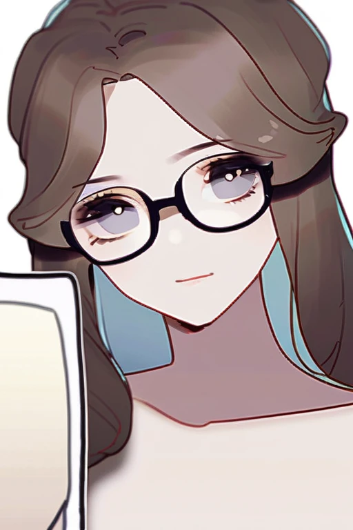 ((Лучшее качество)), ((шедевр)), (подробный), Draw a naked Chan with glasses