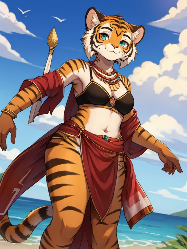 loincloth , Indian Style bra , Ancient India , A strong wind is blowing , Kathakali , motion blur , Brown Skin , plump , (Bengal Tiger:0.9) , Kama Sutra , dripping nectar