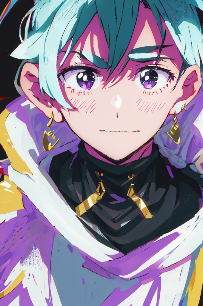 Putting earrings on the character makes him more stylish, black, with high resolution and shading.