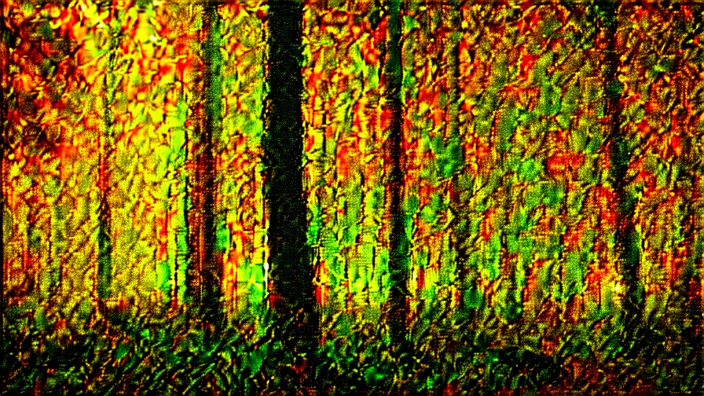 dark wide forest raining at night