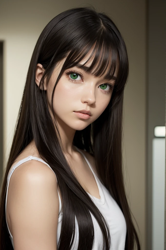 ((best qualityer)), ((アニメ)), nove garotas de アニメ: a white woman with green eyes wavy light brown hair a black woman straight hair with black bangs