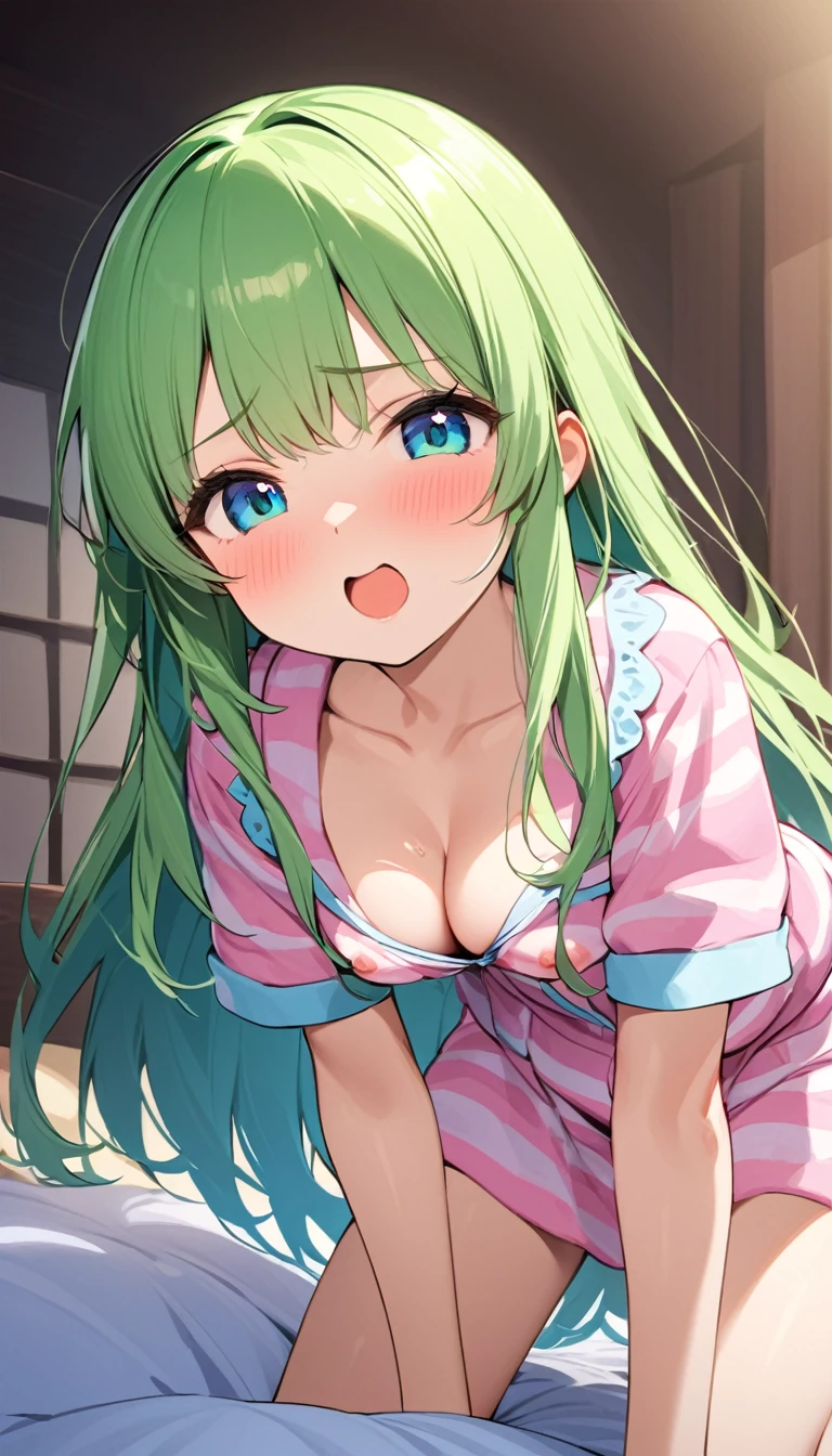 {{{{{16k,Ultra High-resolution realistic photograph of neat virgin junior high school girl's in loungewear as pretty as a actress in the sex lounge, junior high school girl's erotic expression at the moment she loses her virginity, She is a pure junior high school girl, but with each stroke she grew to love sex, shaking her hair with a superb cowgirl position piston, her body hot and musky and naturally vocalizing, the unknown sensation enveloping her and dyeing her naughty expression, The junior high school girl's sexuality is rising and her chest is so hot that she looks like she's about to go sexual crazy}}}}},{{Extremely detailed}},{{{{{dye her cheeks flush and integrated her head pure small, thick lips, Enchanting thick gross idol's Lips}}}}},{{{{{the bang straight hair}}}}},{{{{{with deep and sexy cleavage, She get more attractive and smoother her body, her expression and appearance are transformed into that of a pure, Her shame when her loungewear is rolled up exposing her body, Her white tits are so fluffy, and are depicted in great detail, cutely budding nipples, She's in junior high school, but her sex appeal from her cleavage fills the room, An junior high school girl is still tiny, but her bodyline and tits and hips are getting sexier and Cute, She moves up and down in the cowgirl position in a cute, intense, and pleasurable way, getting cuter and cuter with each stroke}}}}}