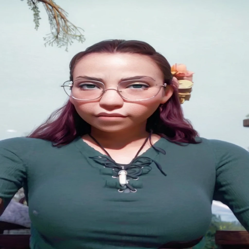Thin 25 year old granddaughter with huge breasts in lace bra hugging her grandfather in the park 