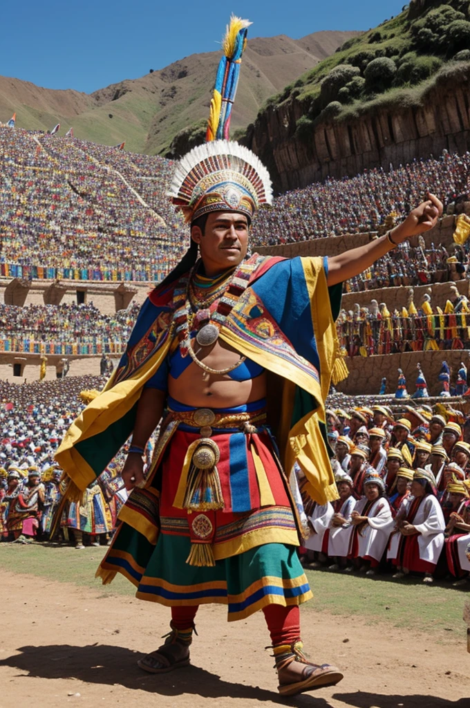 Inka imposing in the inti raymi 