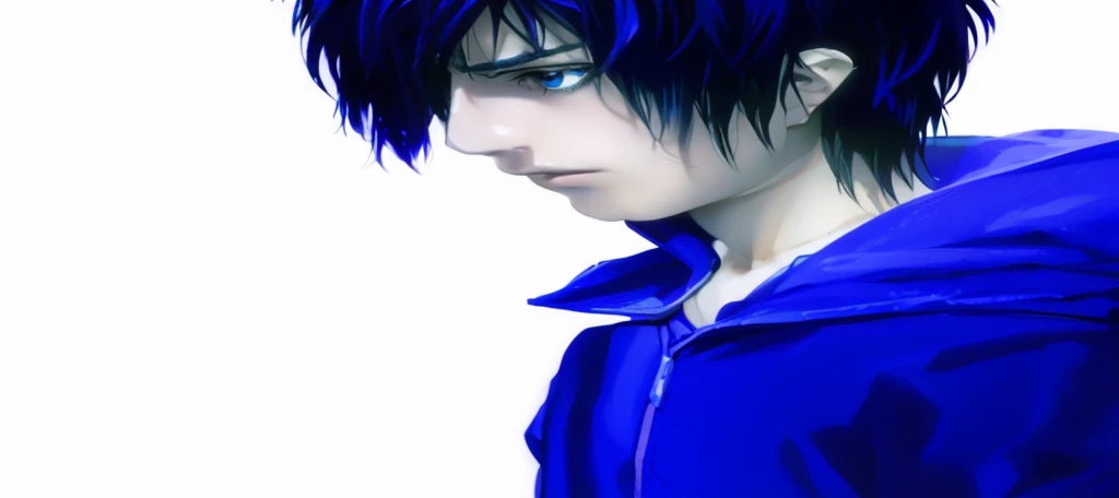 high-quality textures, 4K, realistic anime, perfects eyes,  boy, **********, masculine, navy blue hair.