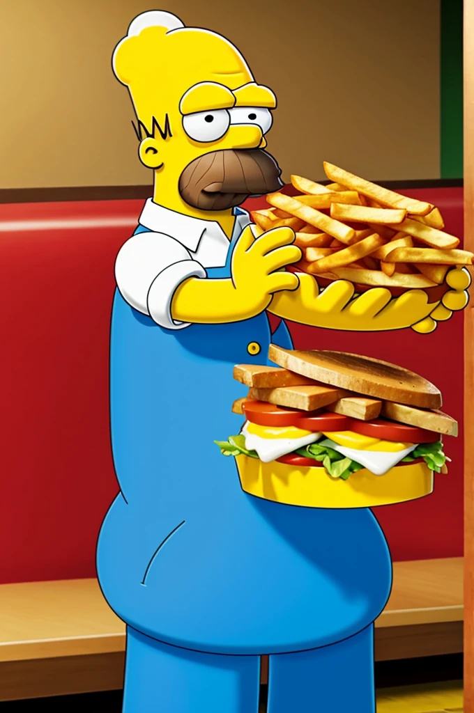 moe from the simpsons with fries