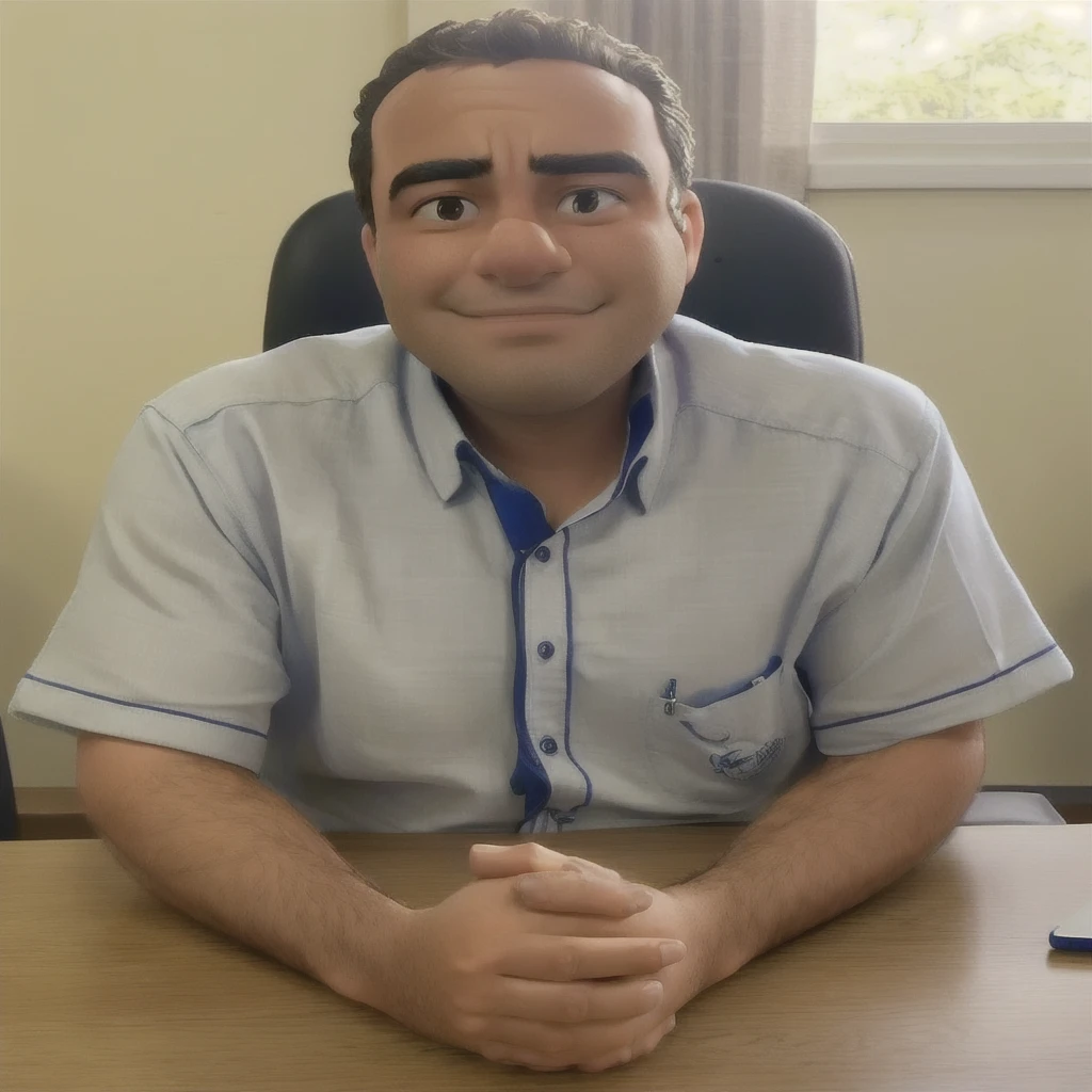 arafed man sitting at a desk with his hands folded, alta qualidade, melhor qualidade