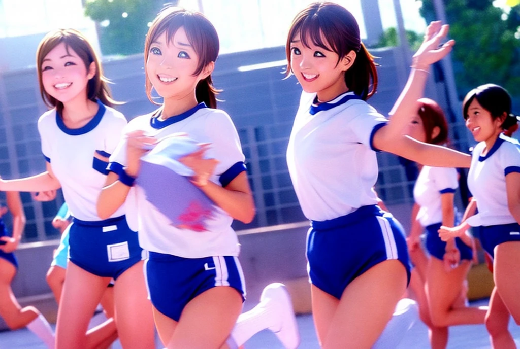 Girl love live Watanabe You gym uniform Running