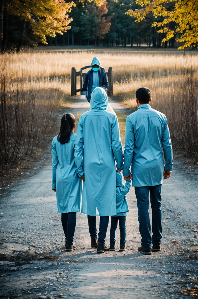 Create an image about a family using negative aspects of filtration