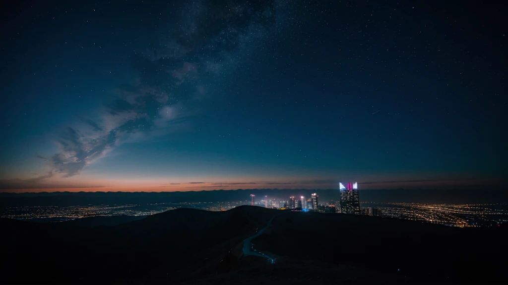 night sky with moving bright light