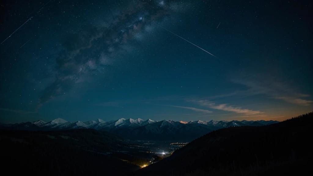 night sky with moving bright light