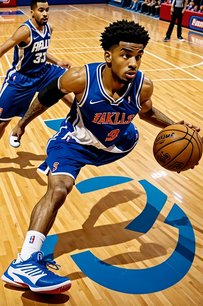Cartoon basketball dribbling 