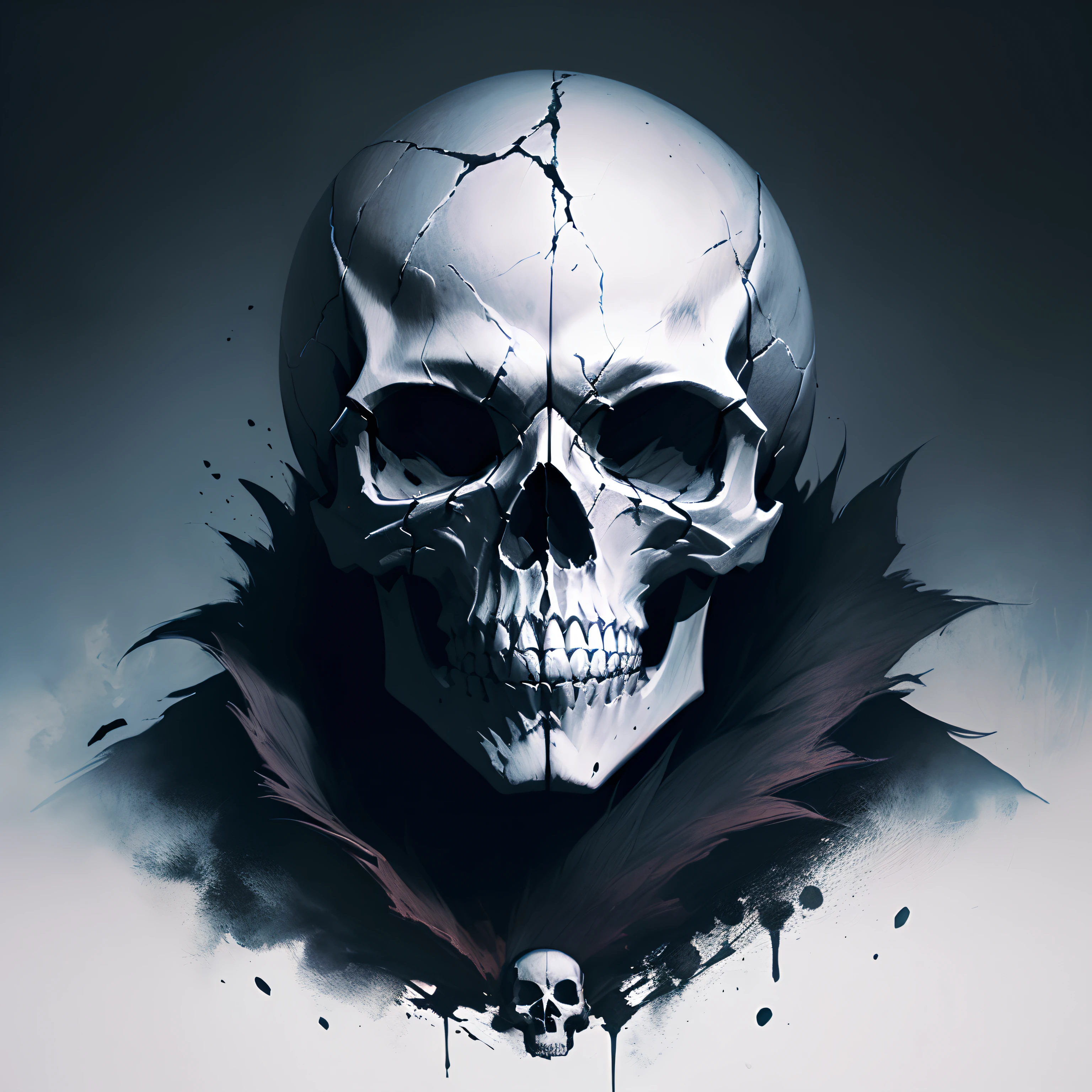 Dark and scary skull