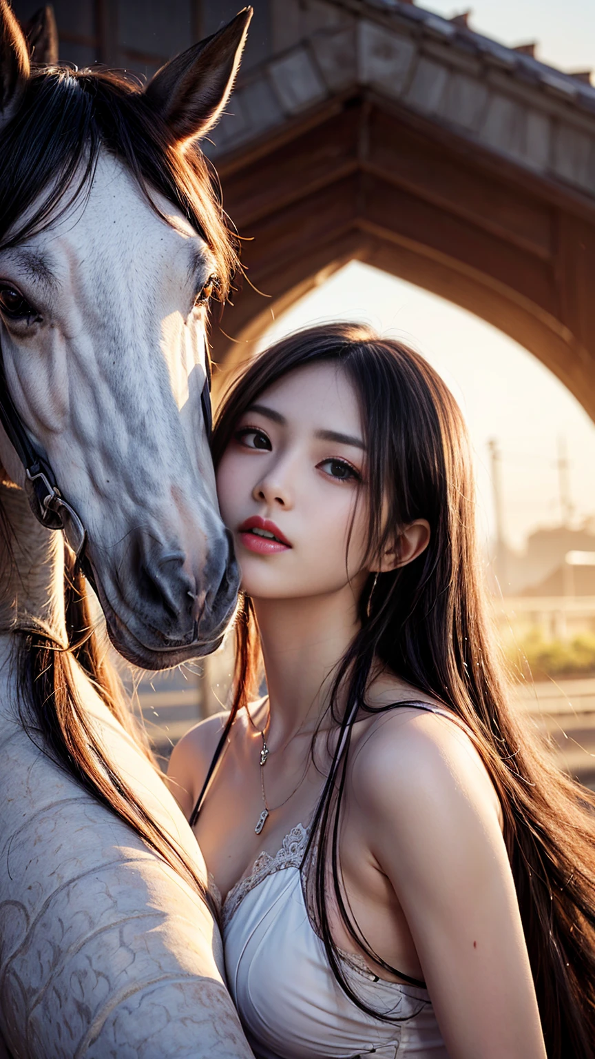 Zerg Queen beautiful girl: Ranlinger, 18-year-old, (horse riding騎手:1.3), Messy Hair, Oil, romanticism painting, beautiful Perfect Face, Soft Skin, Perfect Face, Yasutomo Oka's painting style, Big Breasts, Add light purple and purple, Add Light Red, Intricate details, Splash screen, 8K resolution, masterpiece, (horse riding:1.8), Disheveled Hair, {(horse riding服, Formal Wear:1.8), riding:1.4}