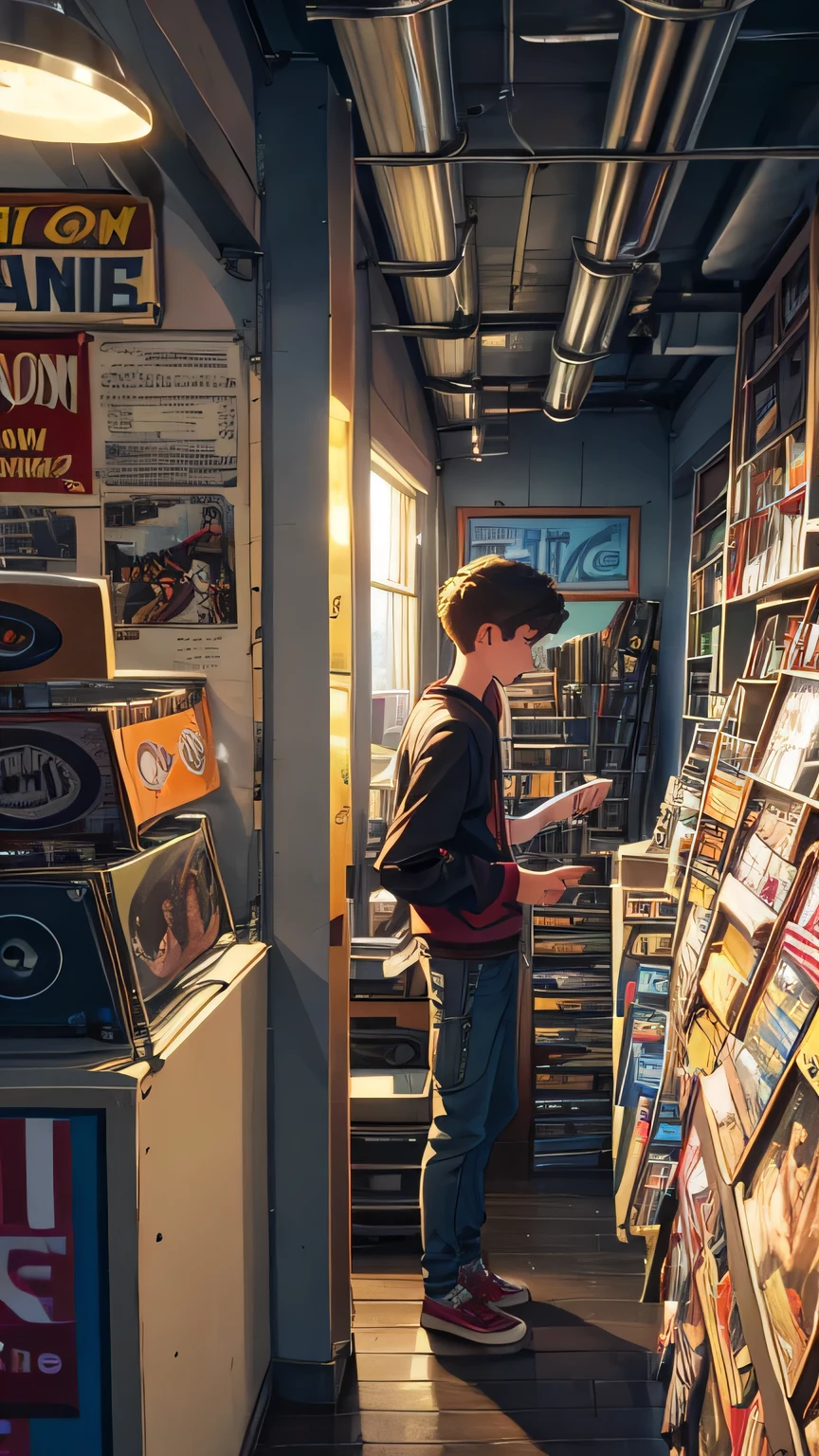 A teenager finds an old record store. While exploring vinyl, he discovers music that evokes different eras and emotions, connecting you with your family history.