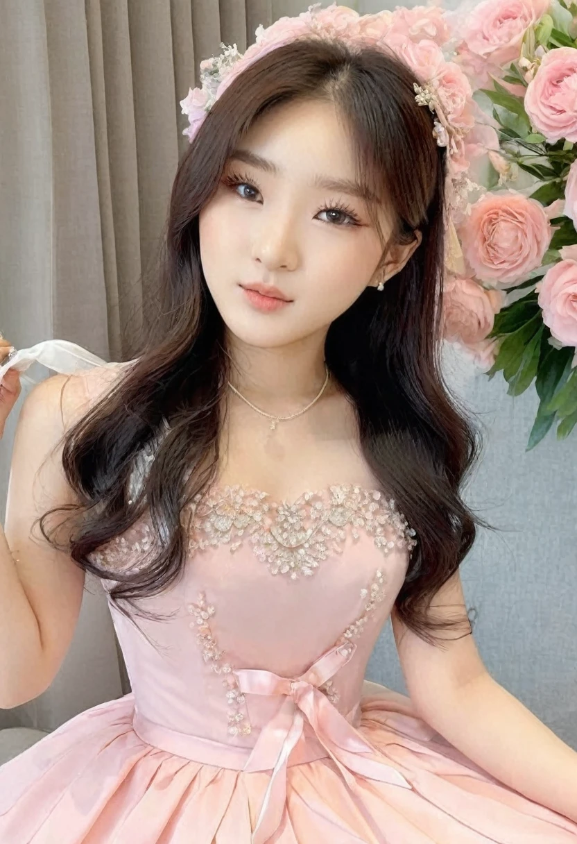 ((Best high quality:1.2)), (8k), extremely detailed, ((High detail:1.2)), (HotLexi woman), Solo, ((Go Youn-jung)), ((24 years old pretty perfect Korean Ulzzang female:1.4)), (puffy dress),