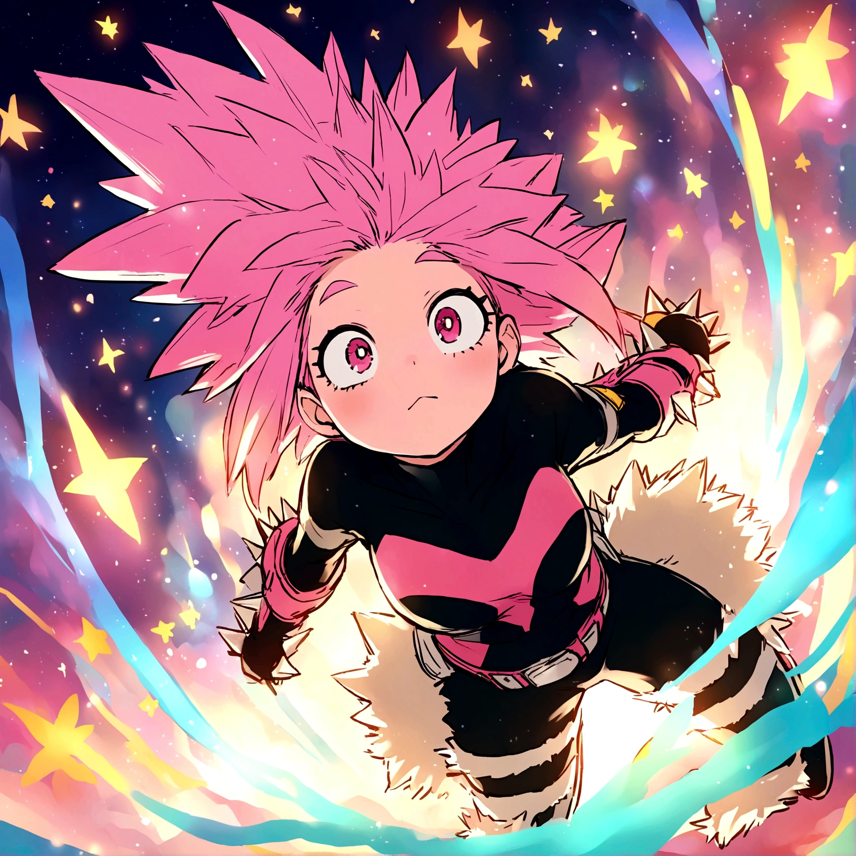 My hero academia cute female porcupine hero spiky pink hair