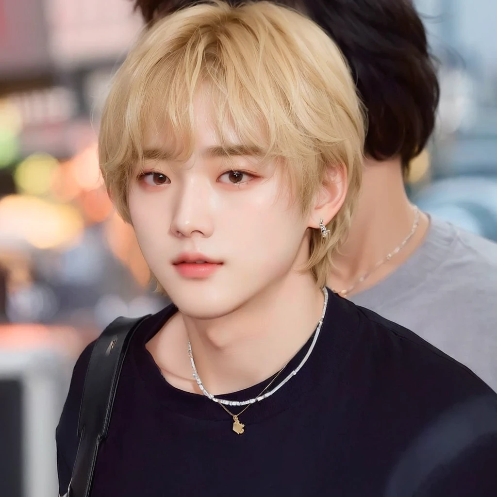 a close-up of a person wearing a necklace and a necklace, cai xukun, hyung tae, pale korean adorable face, everyone from the nct group, with short hair, Jung Jaehyun, taken in the early 2020s, kim taejin, leaked image, mark lee, janice sung, jia, KPOP idol portrait, jinyoung shin, with the same hairstyle