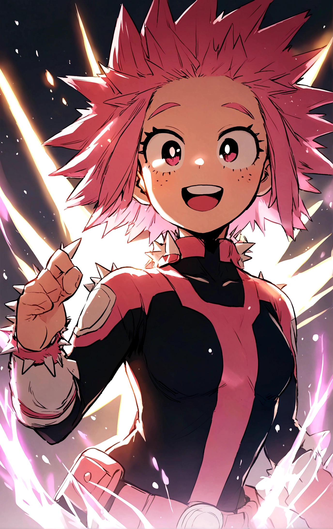 My hero academia cute female porcupine hero spiky pink hair