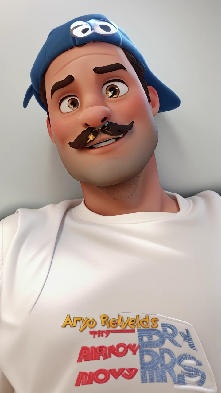 Disney pixar , black, slanted eyes and mustache