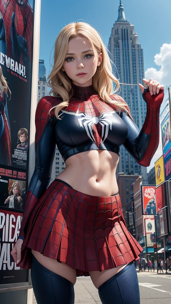Anna Tove、マーベルコミックの映画Poster、so beautiful、Movies about Spider-Man、sexy、whole body、Wearing a skirt、Premiere Date、Poster、belly buttonを突き出す、new york、She's wearing a ripped Spiderman suit、The suit is torn、Wearing a skirt、Red and black color scheme、dynamic、masterpiece、Highest quality、Super detailed、Very detailed、Delicate and beautiful shine、Ultra-high resolution、Cinematic、break、breakドロップ、(Torn clothes:1.5)、(Wet clothes:1.4)、Bare shoulders、Real Rain、Wet Hair、belly button、Exposed Skin、sexyな肩を披露
