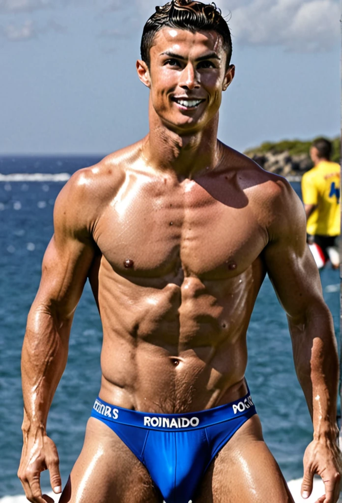 Cristiano ronaldo in skinny jockstrap full hairy body