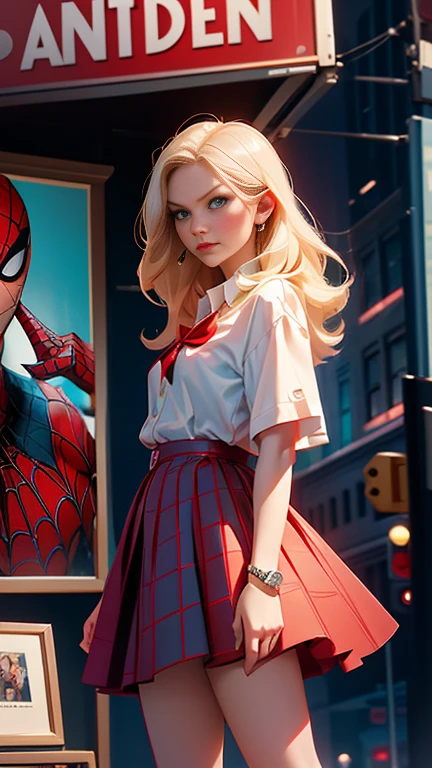 Kirsten Dunst、マーベルコミックの映画Poster、so beautiful、Movies about Spider-Man、sexy、whole body、Wearing a skirt、Premiere Date、Poster、belly buttonを突き出す、new york、She's wearing a ripped Spiderman suit、The suit is torn、Wearing a skirt、Red and black color scheme、dynamic、masterpiece、Highest quality、Super detailed、Very detailed、Delicate and beautiful shine、Ultra-high resolution、Cinematic、break、breakドロップ、(Torn clothes:1.5)、(Wet clothes:1.4)、Bare shoulders、Real Rain、Wet Hair、belly button、Exposed Skin、sexyな肩を披露