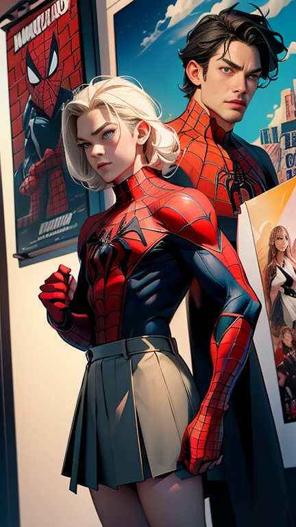 break・ライヴリー、マーベルコミックの映画Poster、so beautiful、Movies about Spider-Man、sexy、whole body、Wearing a skirt、Premiere Date、Poster、belly buttonを突き出す、new york、She&#39;s wearing a ripped Spiderman suit、The suit is torn、Wearing a skirt、Red and black color scheme、dynamic、masterpiece、Highest quality、Super detailed、Very detailed、Delicate and beautiful shine、Ultra-high resolution、Cinematic、break、breakドロップ、(Torn clothes:1.5)、(Wet clothes:1.4)、Bare shoulders、Real Rain、Wet Hair、belly button、Exposed Skin、sexyな肩を披露