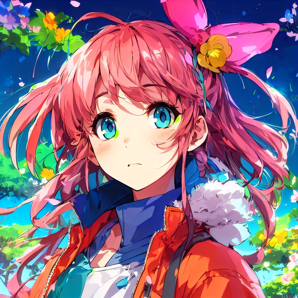 (masterpiece, best quality),1girl with long white hair sitting in a field of green plants and flowers, her hand under her chin, warm lighting, white dress, blurry foreground