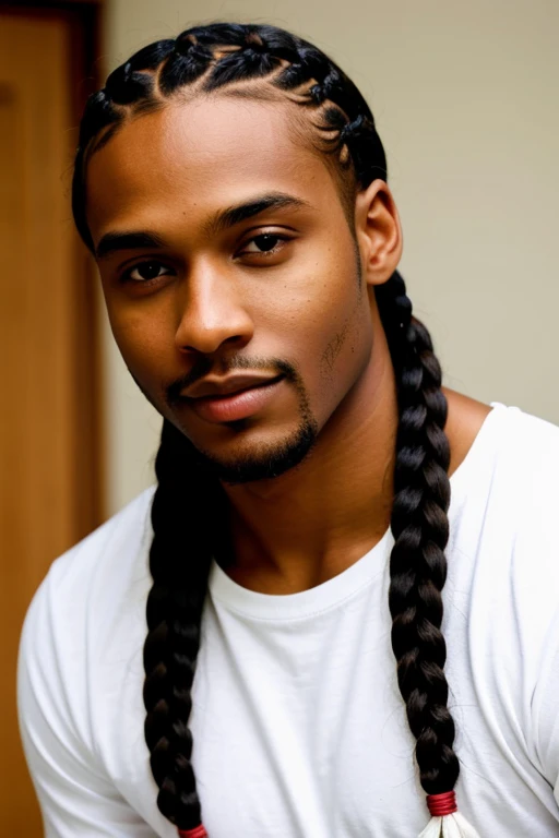 Brown skin Black man with braids
