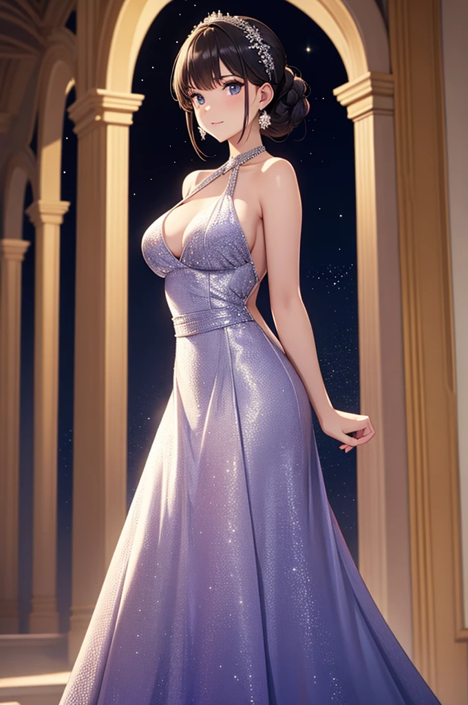 halterneck, evening gown