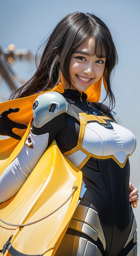 (8K、Raw photography、Highest quality、masterpiece:1.2),(Black Hair、Dark Eyes:1.9),(Plug Suit:1.6)、View your viewers,Front view,White skin,(:1.3)、(Tight waist:1.6)、(Clothes that accentuate the shape of the breasts:1.0)、(Big Breasts :1.3)、Slim figure、Ultra-high resolution,beautiful,beautiful fece,(One person、No background:1.9),whole bodyボディー,Japanese women,(reality的:1.37)、Photon Mapping,reality、(Baby-faced and cute: 1.2)、(Cute Smile: 1.8)、(Round face: 1.8)、Radio City、Physically Based Rendering、Depth of field rally background、photograph, (I can see your knees、Thigh close-up:1.8),(:1.6),whole body、Great quality