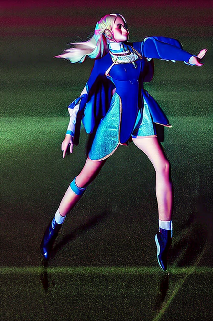 a young elf woman in ultra high definition (uhd), en position debout, with a mini skirt and elegant ankle boots