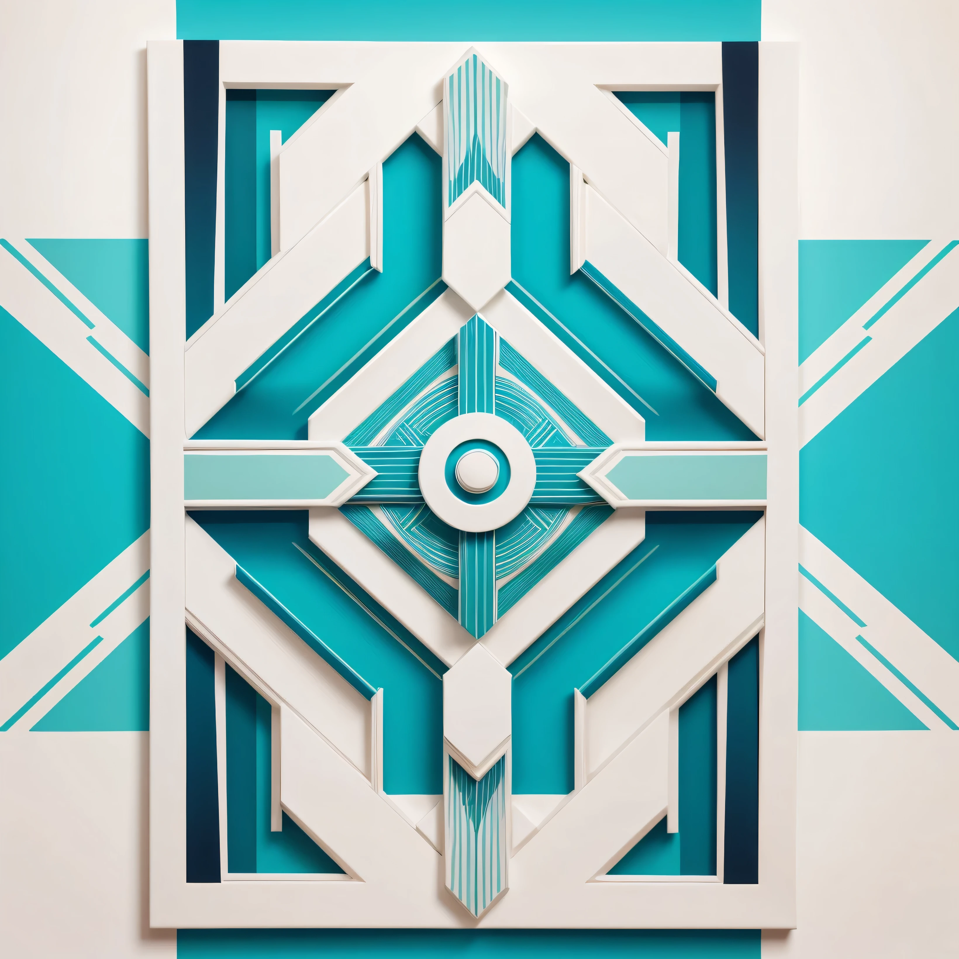 (abstract art deco:1.3), light cyan and white colors art design, ideal for stickers, t-shirts, posters, thick wide brush strokes, design no background