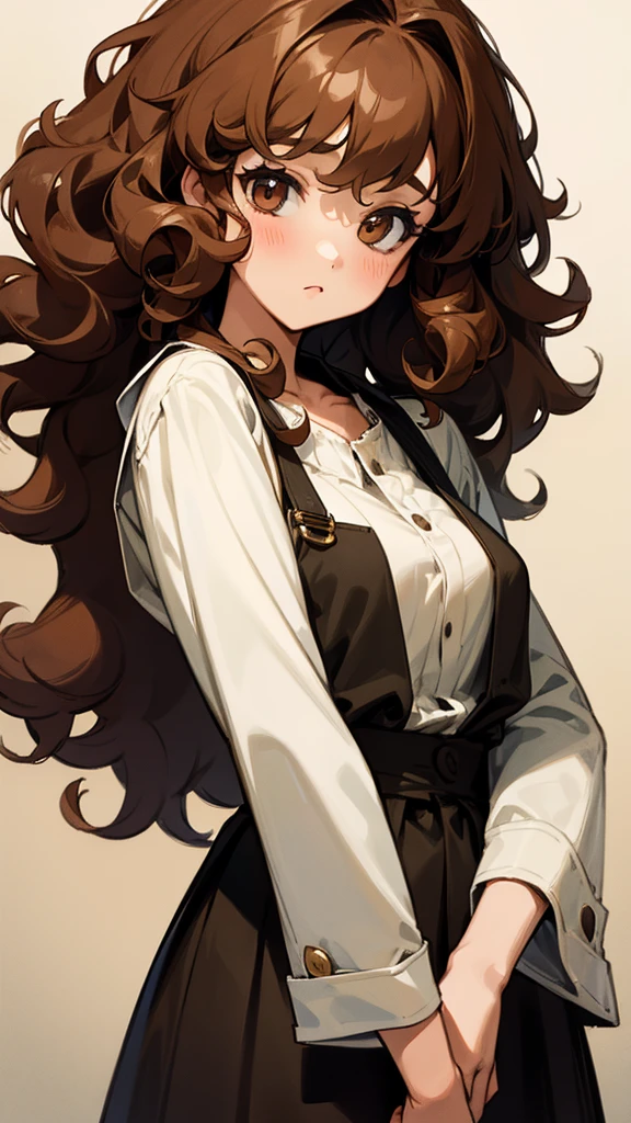 Girl with brown and curly hair