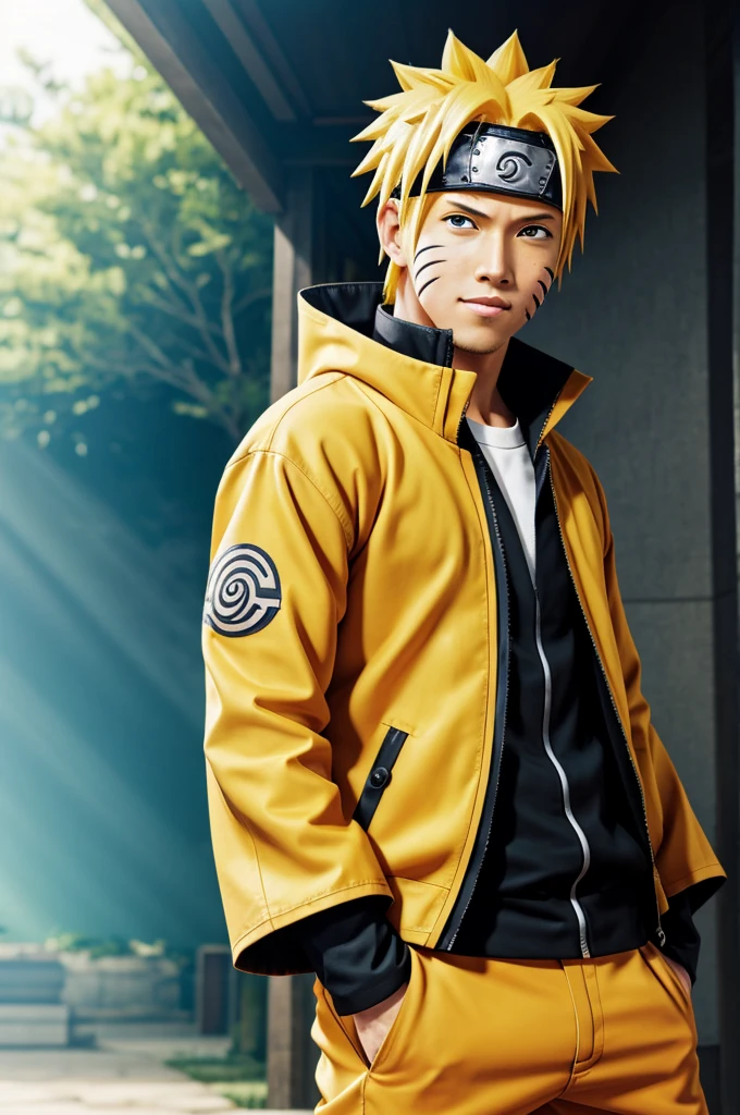 Naruto Uzumaki with medium short hair