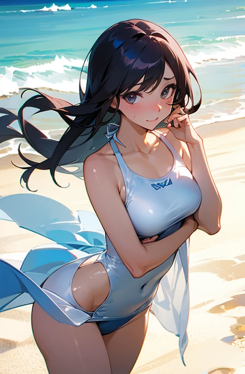 (sexy)、woman、Medium breast、model、wonderful、Embarrassed、View your viewers、Cute Swimsuit。