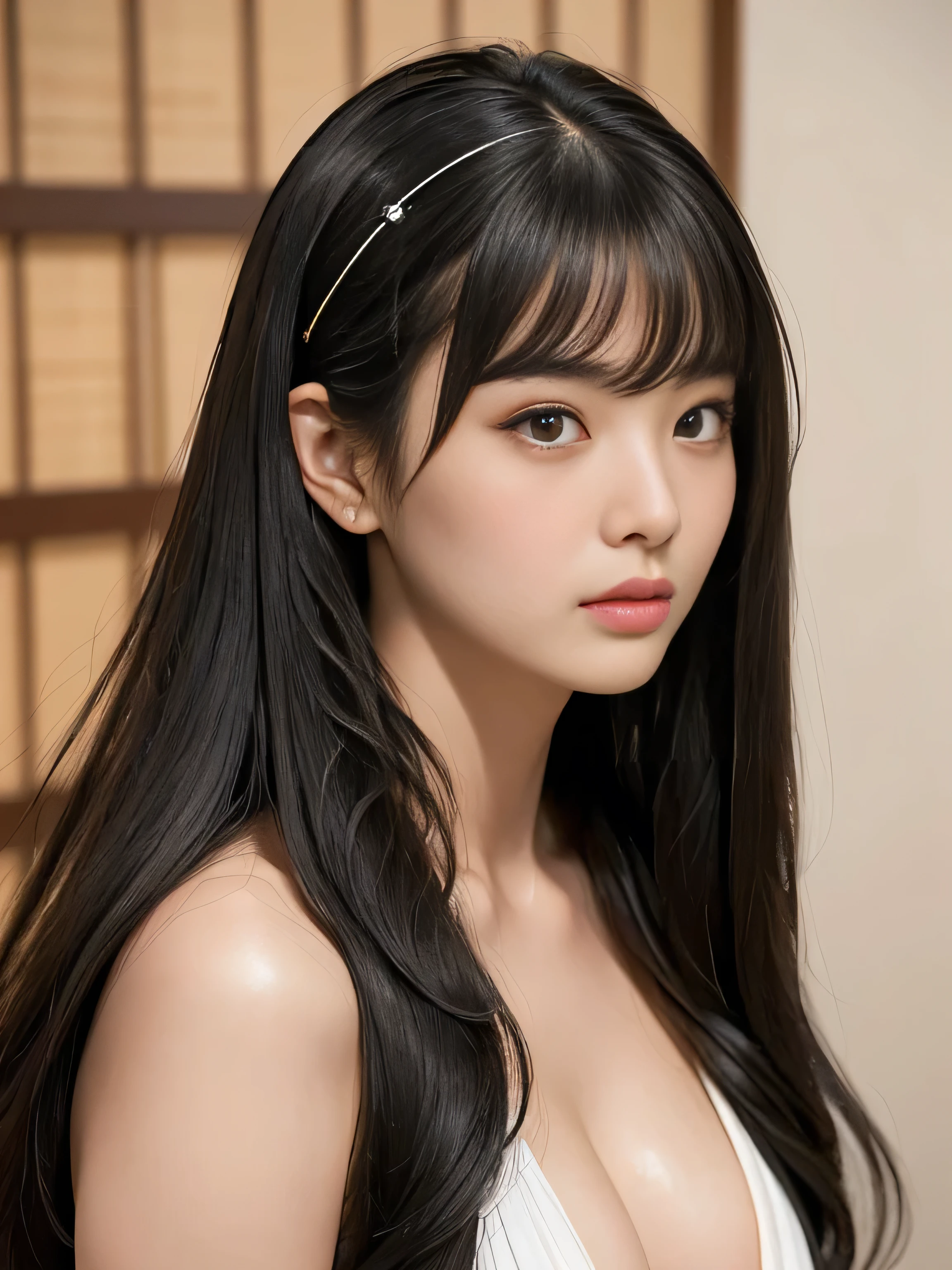 (Chest Up Shot:1.1) (She randomly swayed back on the tatami mats of a formal Japanese-style room.:1.4) ((She is wearing a formal kimono with a black and white color scheme.!!!)) (She is perfect gorgeous hairpin:1.8) (She looks at the viewer and gives the most sexy look) ((The expression of a girl who has reached a very orgasmic climax because of masturbation:2.0)) ((Highest quality)), ((masterpiece)), (Family Friendly), (Get used to it) ((Big Breasts)) ((Her hair is in loose waves:1.4)) ((She sir々Has a hairstyle)) (Her hair is pitch black!!!) ((Her bangs are neatly trimmed and straight down.:1.3)) (Very long hair Up to the ankle!!!!! Highest quality Attention to detail Very long hair Up to the ankle!!!!! Very long hair!!!!! It lasts forever!!!!! Flowing Hair Very shiny and thick hair Abnormally long hair!!!!! It lasts forever!!!!! Flowing Hair on both ends!!!!! Very long hair!!!!! Up to the ankle!!!!! Very long hair!!!!! Up to the ankle!!!!! Thick and shiny hair Very free hair Abnormally long hair!!!!! Beautiful silky hair Beautiful and shiny hair Beautiful and shiny hair Beautiful silky hair Very long hair Up to the ankle!!!!! Very long hair!!!!! Very long hair!!!!!) (Japanese Solo Photos'The most beautiful 24-year-old kimono model) Perfect Female'face (She has a typical Japanese build and skin color..., Her skin is very high quality and ultra high definition.、very beautiful and glowing skin) (Her face is dignified and sexy)(She applied sexy makeup with the help of a professional makeup artist...... Lipstick is bright red!!! The eyeliner is a beautiful black) (She has a typical Japanese build and skin color Her skin is very delicate and sensitive..、and、Such beautiful and radiant skin) ((Her face shape is thinner than average:1.6)) ((Her eye width is larger than average:1.6)) ((Her eyes are wider than average:1.6)) ((Rich 1.4)) (Extremely detailed 8K) (Ultra-fine skin texture 1.4) (Now, Vibrant:1.4), Sharp focus:1.2、Beautiful woman:1.4 Dynamic Lighting (Genuine RAW photos taken by professional photographers) very beautiful and glowing skin) (Surreal photos by professional photographers :1.2) (Very long hair Up to the ankle!!!!! Highest quality Attention to detail Very long hair Up to the ankle!!!!! Very long hair!!!!! It lasts forever!!!!! Flowing Hair Very shiny and thick hair Abnormally long hair!!!!! It lasts forever!!!!! Flowing Hair on both ends!!!!! Very long hair!!!!! Up to the ankle!!!!! Very long hair!!!!! Up to the ankle!!!!! Thick and shiny hair Very free hair Abnormally long hair!!!!! Beautiful silky hair Beautiful and shiny hair Beautiful and shiny hair Beautiful silky hair Very long hair Up to the ankle!!!!! Very long hair!!!!! Very long hair!!!!!)