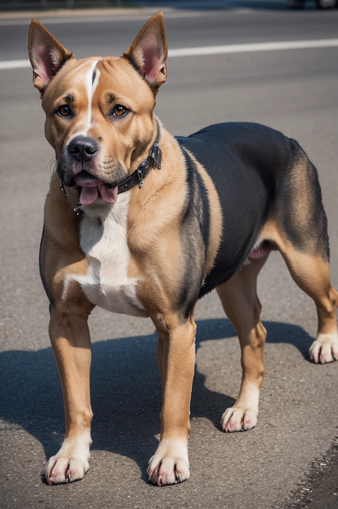 Breed an adult American pittbul terrier dog with a German shepherd