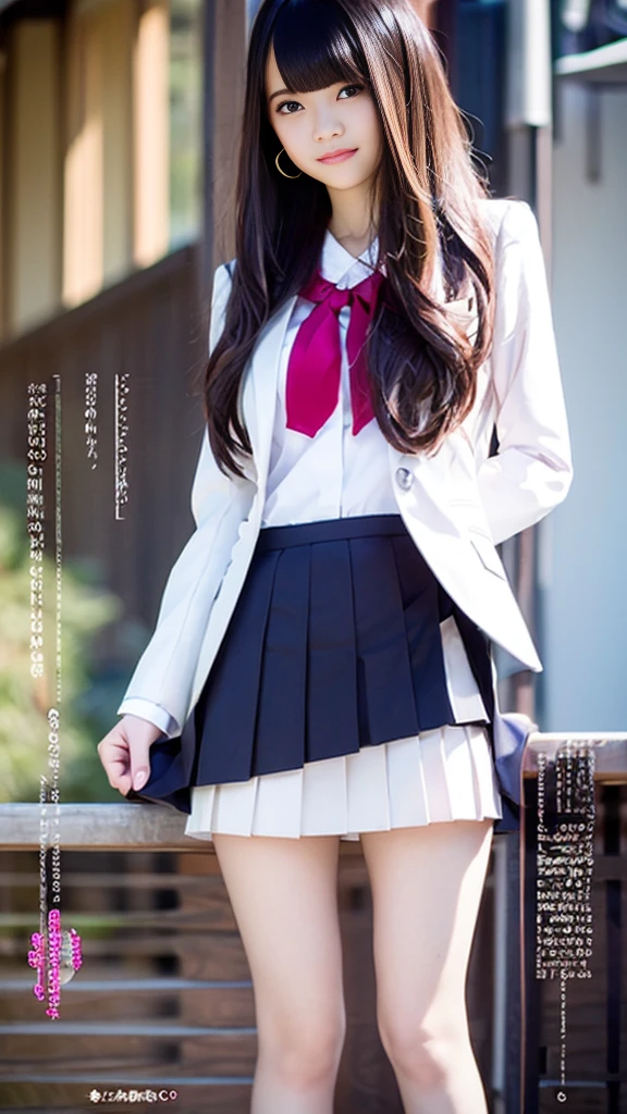 (Showing off her panties女子高校生ひとり)、(Lift up your skirt:1.5)、(White blazer Pale purple pleated skirt)、Front low angle:1.5、(Showing off her pantieasterpiece、Highest quality、Highest quality)), (Super detailed), (8K ),Raw color photography, Professional photography, Great face and eyes, Skinny、Model Style、Outdoor、(Light shines on panties)、Pink Hair、(Small breasts:1.3)、Earrings、、Thin thighs、Tiny and slim waist、Happy smile、Wet、Pause、