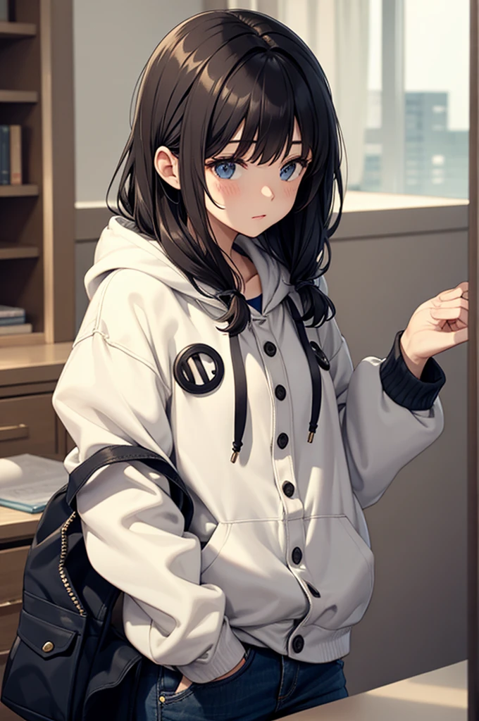 buttons, hoodie