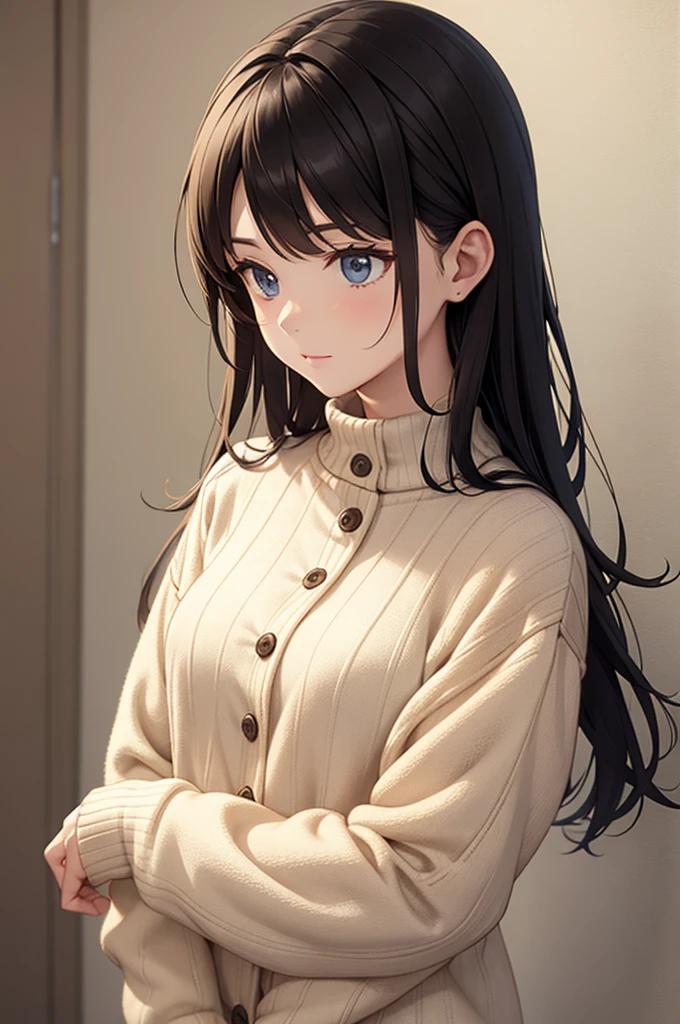 buttons, sweater