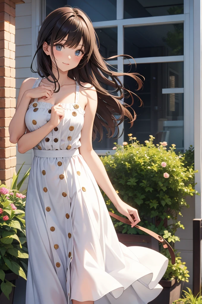 buttons, sundress