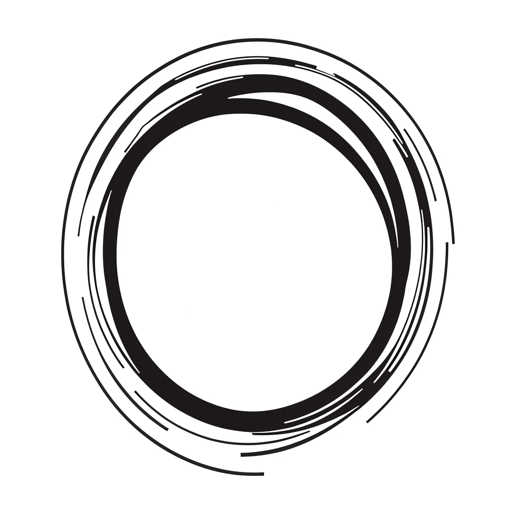 Close-up of circle on black and white background, black in color, circular design,Loop spiral lines, round elements
