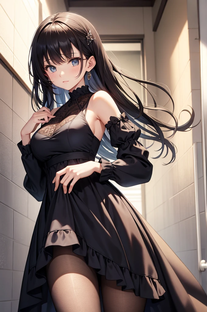 detached sleeves, dress