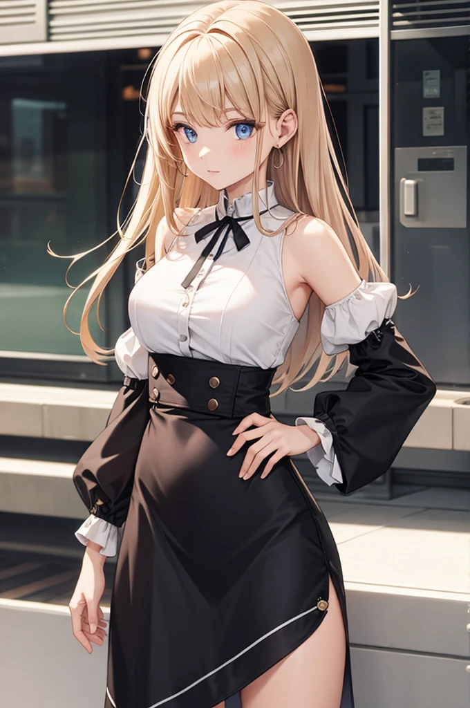 detached sleeves, blouse