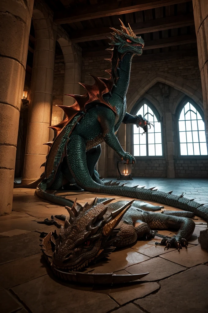 Dragon, Rugged, Scales, Demon King, Darkness, Castle, Inside the Castle