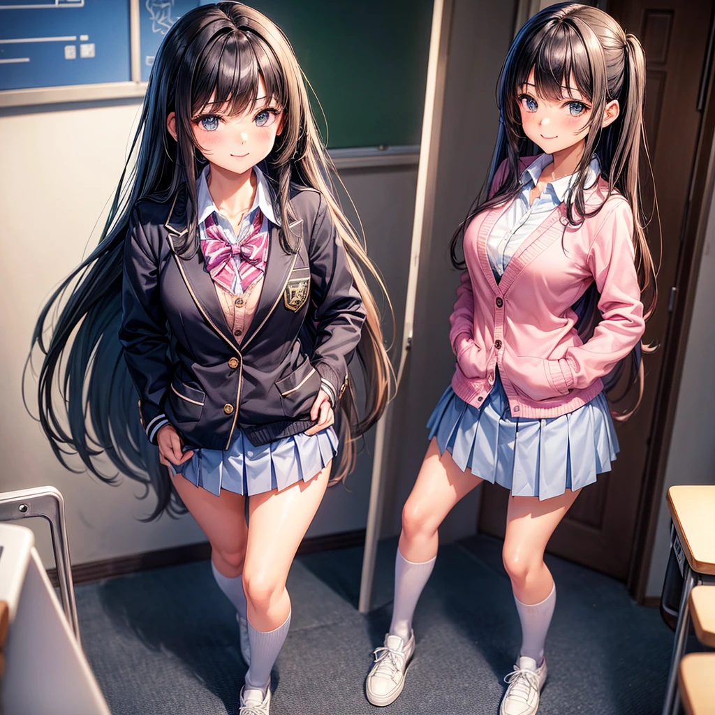 middle School girls,smile,Beautiful girls,The best quality to get you horny,Perfect Girl,Hands in pockets,Standing posture,Super cute girl,classroom,uniform,blazer,cardigan,Long Hair、She has her bangs down,Ultra HD,Young girl,Sex,Angel girl,Naughty Girls,Blowjob,Full body image,Absurd,Beautiful girls,