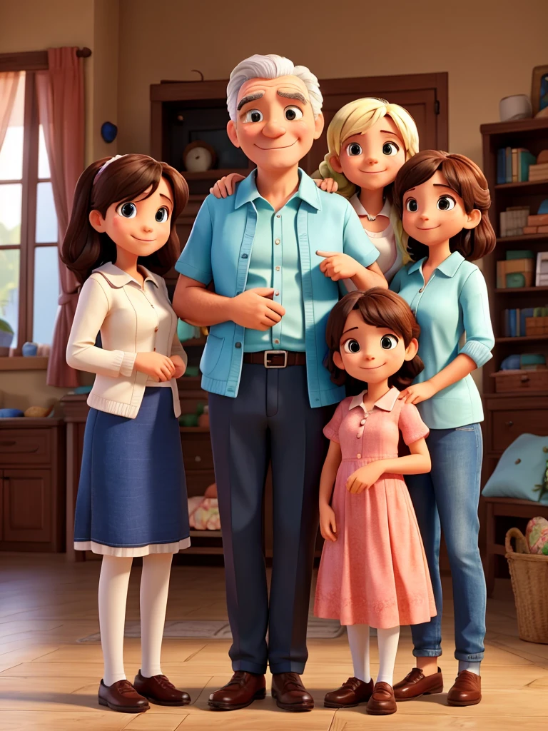 A lively family Father, mother and two daughters