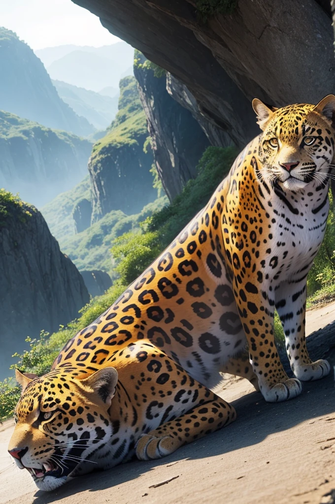Create an anime image of a jaguar